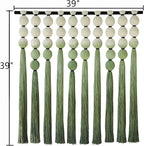 IOWER Macramé Wall Hanging Macrame Wall Decor Green Dip Dye 39" Wx39 L Sphericity Cotton Textile Wall Art Large Art Yarn Wall Hanging For Living Room Wedding