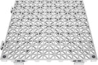 VEVOR Modular Interlocking Cushion, 12 Pack 12" x 12" Splicing Drainage Mats, Soft PVC Interlocking Drainage Floor Tiles, Non-Slip Drainage Holes for Restroom, Bathroom, Kitchen, Pool, Wet Areas, Gray