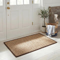 SAFAVIEH Area Rug 2x3 - Natural Fiber Collection - Natural & Dark Brown, Seagrass, Basketweave Pattern with Border (NF114K)