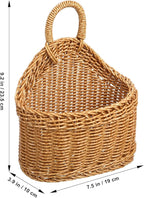 DOITOOL Set of 2 Wicker Hanging Basket for Wall, Front Door, Flowers, Mail, Fruit - Boho Handmade Rattan Hanging Wall Baskets for Garden Farmhouse Home Storage