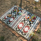 Lqprom Southwest Throw Blankets Aztec Southwestern Throws Cover Boho Native American Blankets for Gift Sofa Table Bed Living Room Decor Outdoor Camping Picnic Tent Beach Car Traveling 63"x87"