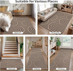 Tangsoo Easy Jute Rug 4x6 Washable Area Rug for Outdoor Patio,Rainbow Non-Slip Thin Farmhouse Door Carpet,Boho Indoor Throw Mat for Living Room Bedroom Sunroom Backyard