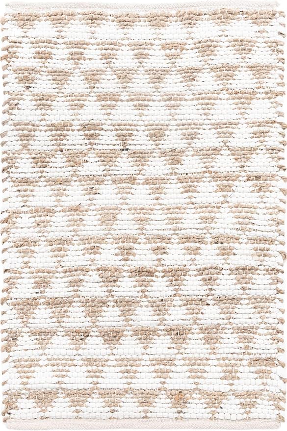 Unique Loom Chindi Jute Collection Area Rug (2' x 3' 1" Rectangle, White/ Natural)