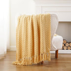 BATTILO HOME Yellow Throw Blanket for Couch, Fall Decor Blankets & Throws, Fall Throw Blanket for Autumn Halloween Decoration, Yellow Throw Blankets for Bed Sofa, 50"x60"
