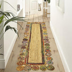 Rectangular Area Rug - 2x3 Feet Multicolor Cape Code Chindi Cotton Jute Rug Geometric Kilim Rug Indoor Outdoor Use Carpet Flatweave Rugs for Bedroom Dining Room Living Room