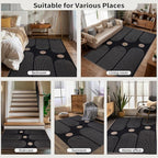 Tangsoo Rainbow Easy Jute Rug 6x9 Washable Area Rugs for Living Room,Farmhouse Non Slip Indoor Outdoor Carpet,Modern Black Office Mat for Backyard Dining Room Bedromm Sunroom Home Decor