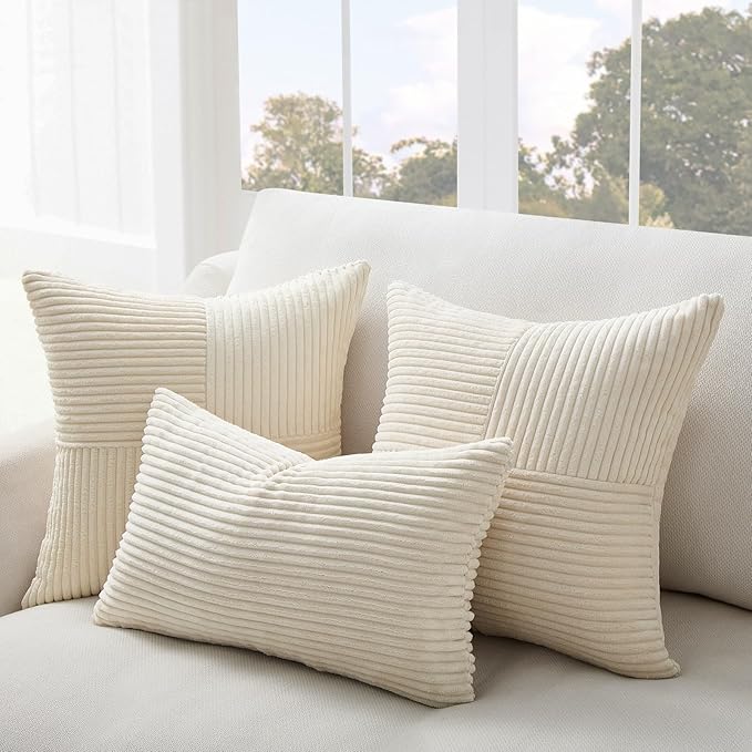 Topfinel Decorative Beige Pillow Covers Set of 4,Boho Pillow Covers Soft and Cozy Velvet Double-Sided Designs,Mix and Match for Couch Boho Farmhouse Fall Home Decor 16x16 Inch