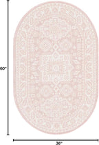Rugs.com Outdoor Aztec Collection Rug – 3' x 5' Oval Pink Flatweave Rug Perfect for Living Rooms, Large Dining Rooms, Open Floorplans