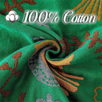 Green Fall Blanket 60''x 80'' Boho Throw Blankets for Couch Bed Chair,100% Cotton Quilts Christmas Warm Soft Blanket Muslin Bed Blankets Farmhouse Decoration