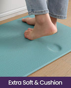 DEXI Kitchen Floor Mats Cushioned Anti Fatigue,17x79,Long Standing Runner Rug Waterproof, Comfort Memory Foam Padded for Front Sink Laundry, Turquoise