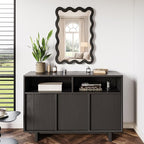 22"x30" Matte Black Wavy Wall Mirror for Powder Room & Vanity, Solid Wood Squiggle Mirror, Small Asymmetrical Irregular Mirror, Funky Aesthetic Decor, Vertical/Horizontal