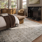 Machine Washable Rugs for Living Room: 9x12 Area Rugs for Bedroom Vintage Stain Resistant Non Slip Low Pile Soft Boho Carpet for Kitchen Dining Room Farmhouse Kids Room Nursery
