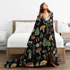 Mushrooms Throw Blanket, 320gsm Fluffy Cozy Soft Warm Plush Lightweight Decorative Blanket Gifts for Women Men Girls Boys Kids Baby, Blankets Quilt for Bed Sofa Chair Couch (50"x40")