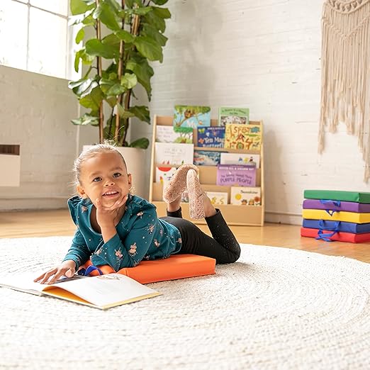 ECR4Kids SoftZone Floor Cushions, Square, Flexible Seating, Assorted, 6-Piece