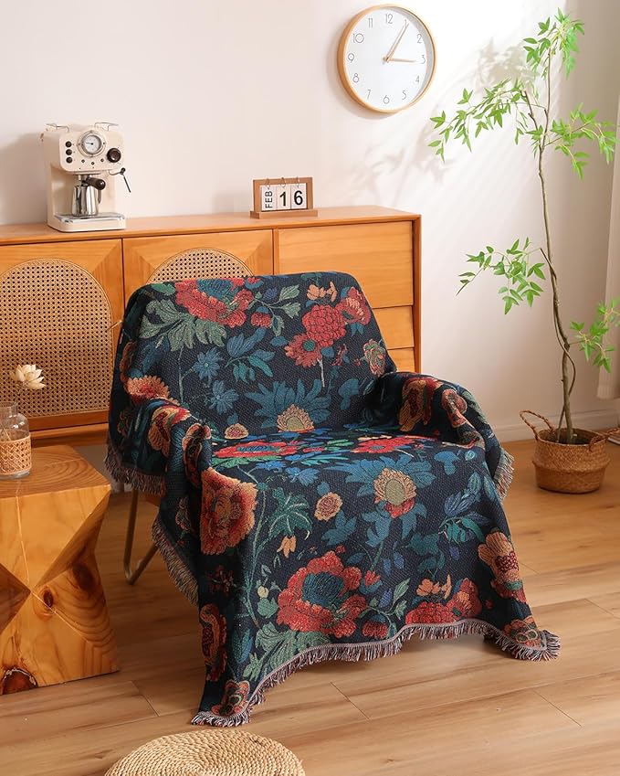 Erke Chair Recliner Cover Boho Throw Blanket Hippie Living Room Decor Wall Hanging Tapestry Outdoor Picnic Camping Rug Mattress Beach Towel Sofa Furniture Slipcover Bohemian 50”x70” The Sunset Coral