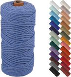NOANTA Ocean Macrame Cord 3mm x 109yards, Colored Macrame Rope, Cotton Rope Macrame Yarn, Colorful Cotton Craft Cord for Wall Hanging, Plant Hangers, Crafts, Knitting