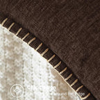 CaliTime Throw Pillow Covers Decorative 20 X 20 Inches Pack of 2 Cotton Thread Stitching Edges Solid Dyed Soft Chenille Cushion Cases for Couch Sofa Bed Living Room Farmhouse Coffee