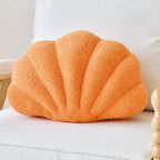 Orange Seashell Throw Pillows, Shell Shaped Throw Pillows, 13 Inch Soft Home Decorative Pillow Plush Cushion for Bed Couch Living Sofa Room Decor Accent Throw Pillow