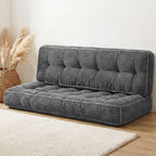 63 Inch Folding Bench Cushion, 4 Inch Thick 2-in-1 Convertible Long Floor Lounger Boneless Cushions Couch Mattress Upholstered for Yoga, Reading, Sleeping, Meditation Living Room(Dark Grey)