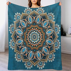 Ornamental Mandala Throw Blanket Indian Hippie Bohemian Art Floral Texture Pattern Blanket for Sofa Bed Couch Chair Or Dorm 30"x40"