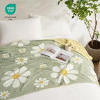 Snuggle Sac Spring Flower Throw Blanket for Couch, Fuzzy Microfiber Warm Winter Floral Blankets, Cute Throws for Girls Daughter Gifts, Flower Sage Green, 50x60 inches