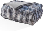 EMME Faux Fur Blanket Twin Size Tie-Dye Dark Gray - Big Bubble Rabbit Cozy Blanket for Couch, Thick Furry Plush Shaggy Blankets, 650GSM, 60x80 Inches