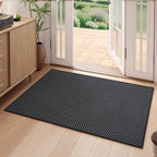 2x3 ft Indoor Door Mat Entryway Rug Non Slip Boho Woven Washable Small Area Rugs Runner, Front Entry Rug Entrance Doormat for Hall Porch Bathroom Kitchen Bedroom, Easy Clean, Black 24"x36"