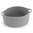Cute Woven Storage Basket with Handle, Baskets for Gifts Empty, Gift Baskets for Valentines Day Birthday Baby Shower Raffle Burr Fundraiser, Decorative Organizer Box for Baby Toy Pet