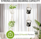 Macrame Plant Hanger - Fits 4 to 8 inches Pots for Indoor Outdoor, 49"/72" 2 Sizes Set, Ivory (POTS NOT Included)
