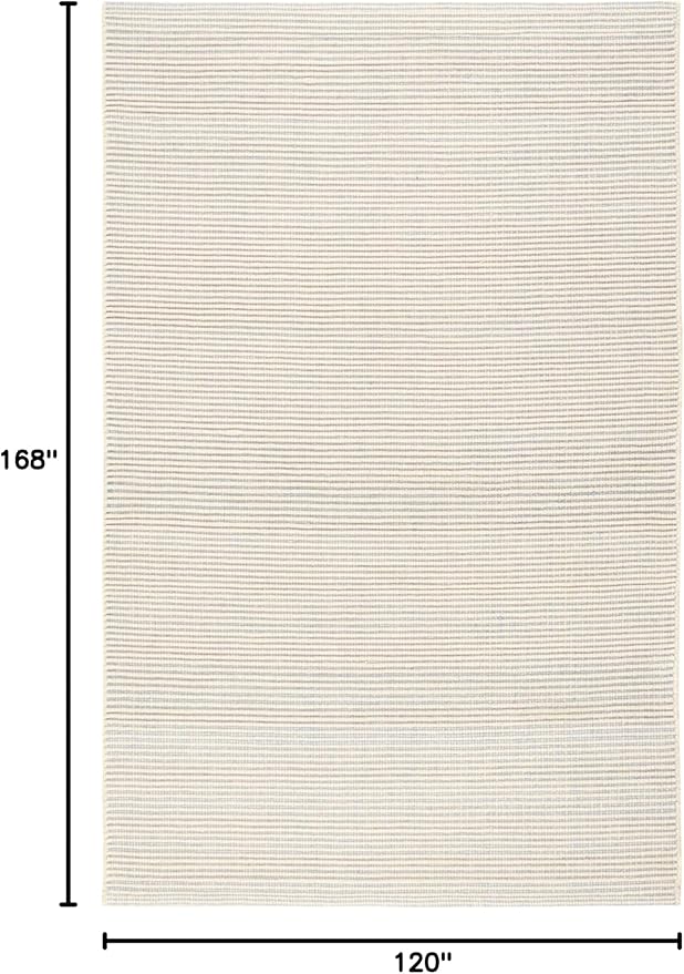 Dash & Albert Haverhill French Blue Handwoven Cotton Rug, 9.5 X 13.5 Feet, Blue/Ivory Solid Pattern