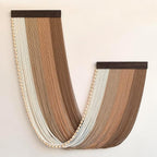 Achart Large Macrame Wall Hanging Dip Dyed Yarn Tapestry Ombre Yarn Gradient Color Macrame Wall Decor Macrame Tapestry Boho Decor for Bedroom Living Room Headboard Above Bed (Brown + Bead)