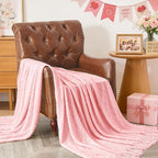 inhand Pink Knitted Throw Blanket for Couch Bed,Mothers Day/Mom Birthday Gifts for Mom from Daughter Son,Romantic Decor for Her Him Girlfriend Wife, Farmhouse Warm Woven for Women,60"x80"