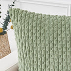Kevin Textile Spring 20x54 Inch Long Body Lumbar 1 Pack Boho Decorative Throw Pillow Cover Soft Striped Corduroy Rectangle Cushion Case Farmhouse Accent for Living Room Couch Sofa Bed, Sage Green