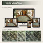 Lofus 6ft Area Rugs for Living Room, Green Washable Area Rug with Non-Slip Backing,Soft Boho Carpets for Bedroom Dining Room Home Office Indoor Nursery