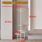 Plant Stand Indoor 5 Tier 8 Potted with hook hanging basket Multiple Flower Pot Holder for Patio Garden Balcony Living Room Corner (5 Tier with hook White+Sonoma Oak)