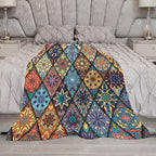 Vintage Bohemian Throw Blanket Colorful Mandala Indian Pattern Blanket for Sofa Bed Couch Chair Or Dorm 40"x50"
