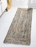 Unique Loom Braided Chindi Collection Casual Modern Blue Runner Rug (2' 2 x 6' 0)
