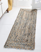 Unique Loom Braided Chindi Collection Casual Modern Blue Runner Rug (2' 2 x 6' 0)