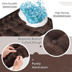 Geelin 48x18 Inch Bench Cushions for Indoor Furniture Chenille Velvet Brown Button Tufted Thicken Seat Pad Mat with Memory Foam, Window Floor Sofa Chair Cushion for Living Room Patio Porch Swing