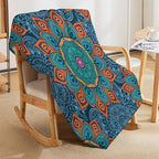 Abstract Mandala Throw Blanket Indian Hippie Bohemian Art Floral Texture Pattern Blanket for Sofa Bed Couch Chair Or Dorm 70"x80"