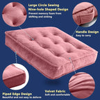 Floor Pillow Set of 2, Memory Foam Meditation Cushion, Floor Cushions for Adults Sitting, Large Square Seat Cushions for Yoga, Living Room, 20x20 Inch (Pink)