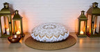 32" Gold Mandala Barmeri Large Floor Pillow Cover Cushion Meditation Seating Ottoman Throw Cover Hippie Decorative Zipped Bohemian Pouf Ottoman Poufs, Pom Pom Pillow Cases (White Gold, 32" Round)