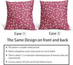 Hot Pink Pillow Covers 20x20 Set of 2 Vintage Floral Rustic Old Style Cute Flower Print Decorative Outdoor Pillowcases Seasonal Farmhouse Throw Cushion Case Decor for Couch Sofa Bed