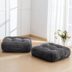 6" Washable Floor Pillow Cushion for Adults, Meditation Cushion Pillow, Removable Tufted Blended Corduroy Cover, Large Square Floor Sitting for Tatami Living Room or Yoga, 2Pack, Machine Washable