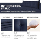 Johnear Headboard Pillow Large Reading Pillows for Sitting in Bed Adult Daybed Cushion Backrest Bolster Pillow Support Positioning Sofa Rest （Blue, 39 x 3 x 20 inches）