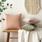 MIULEE Pack of 2 Decorative Burlap Linen Spring Throw Pillow Covers Modern Farmhouse Pillowcases Rustic Woven Textured Cushion Cover for Sofa Couch Bed 24x24 Inch Tan