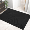 Sturdy Front Door Mat, Absorbent Muddy Dirt Resist Welcome Door Mats Outdoor Indoor, Stain and Fade Resistant, Non-Slip Backing Entry Mat Low Profile Doormat for Entryway, 47×32, Black