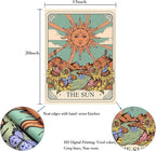 Aipon Tarot Tapestry Cute Tarot Card Tapestries 3 Pack Sun Moon Star Green Floral Flower Small Aesthetic Tapestry Wall Hanging for Bedroom Living Room Dorm (20'' × 27'')