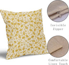 Yellow Floral Pillow Covers 24x24 Set of 2 Vintage Rustic Old Style Cute Small Flower Cream Print Decorative Outdoor Pillowcases Farmhouse Throw Cushion Case Decor for Couch Sofa Bed