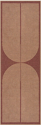 Lahome Enfys Modern Rainbow Easy Jute 2x6 Runner Rug, Red Runners for Hallways Non Slip Washable Kitchen Rugs, Farmhouse Stain Resistant Non Shedding Indoor Outdoor Carpet for Laundry Entryway